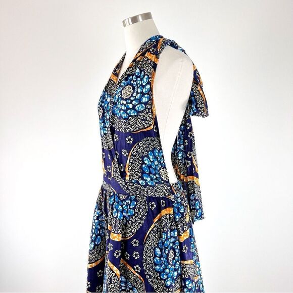 ADVANCE Yellow & Blue Wax Dye Infinity Dress - Picture 6 of 12